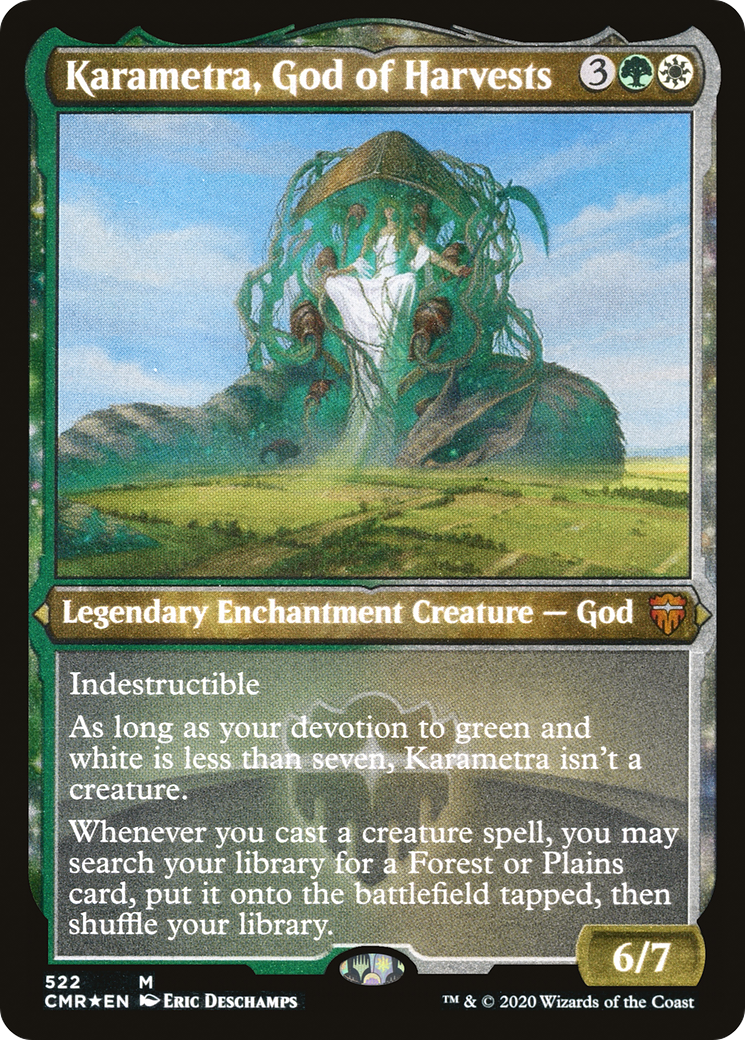 Karametra, God of Harvests (Foil Etched) (CMR-522) [Commander Legends] Foil MTG Single Wizards of the Coast