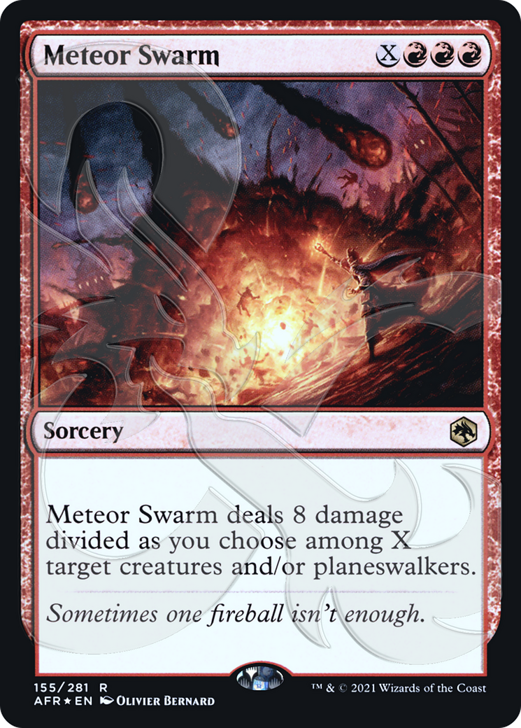 Meteor Swarm (AFR&-155) [Adventures in the Forgotten Realms Promos] Foil MTG Single Wizards of the Coast