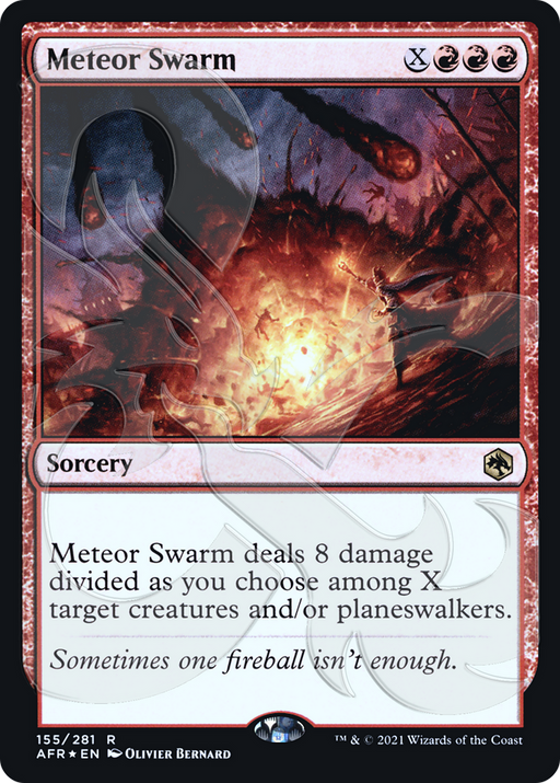 Meteor Swarm (AFR&-155) [Adventures in the Forgotten Realms Promos] Foil MTG Single Wizards of the Coast