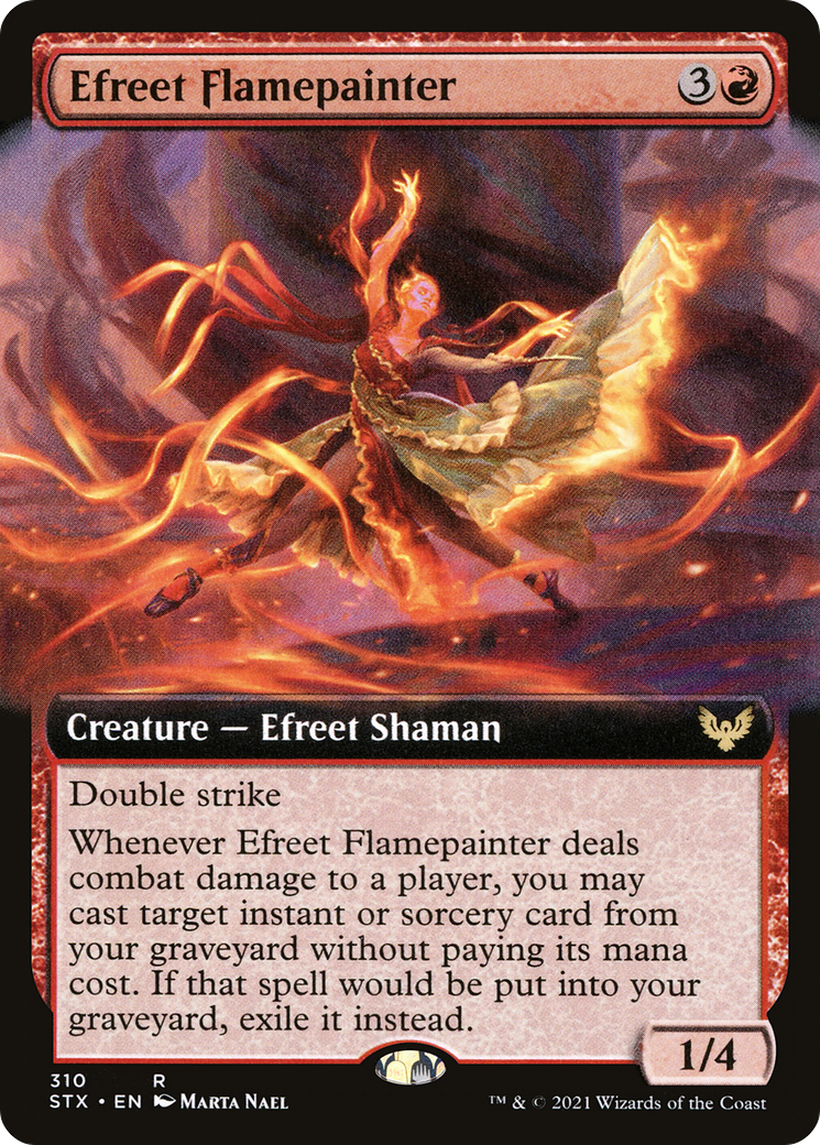 Efreet Flamepainter (STX-310) [Strixhaven: School of Mages] (Extended Art) MTG Single Wizards of the Coast