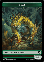 Beast (0015) (Ripple Foil) // Insect (0025) Double-Sided Token [Tokens] Modern Horizons 3 Commander Tokens MTG Single Magic: The Gathering
