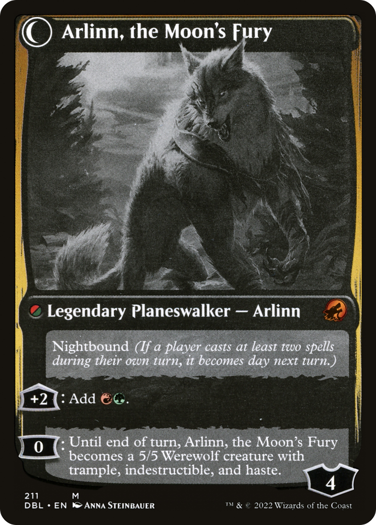 Arlinn, the Pack's Hope // Arlinn, the Moon's Fury (DBL-211) [Innistrad: Double Feature] Foil MTG Single Wizards of the Coast