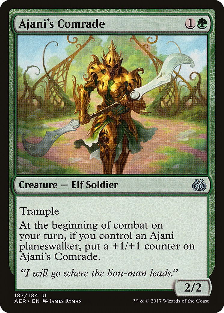 Ajani's Comrade (AER-187) [Aether Revolt] MTG Single Wizards of the Coast