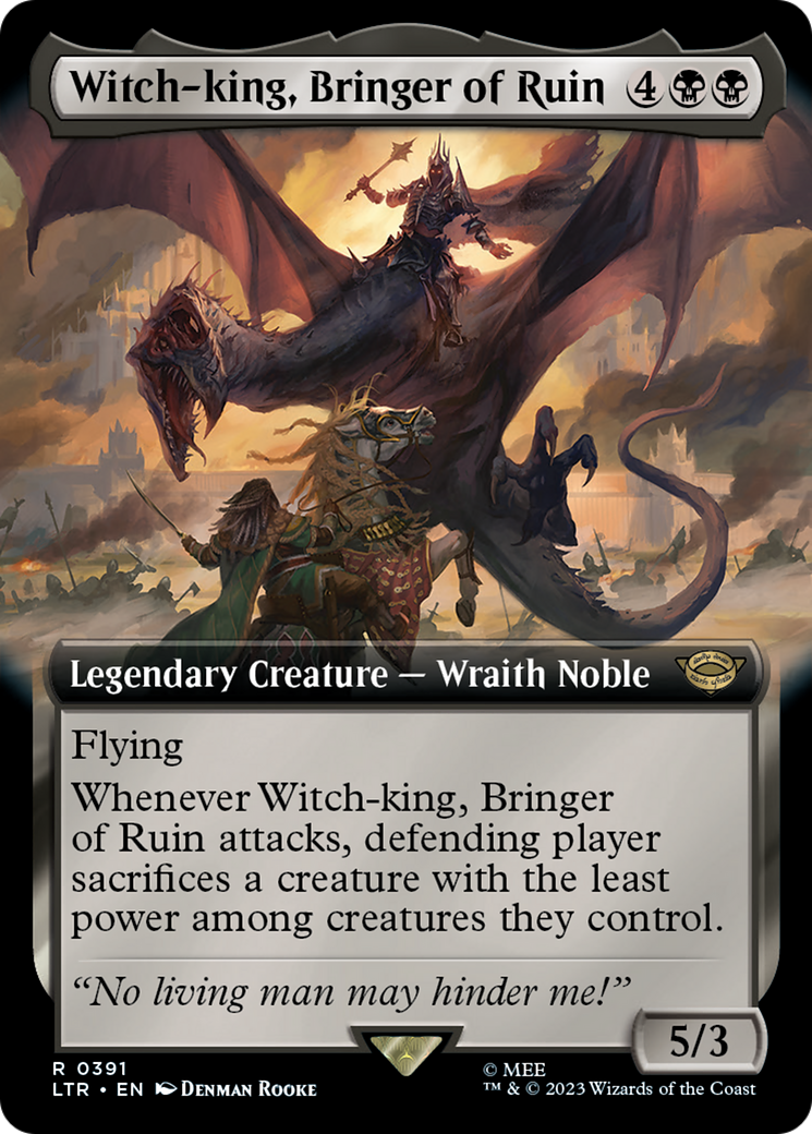 Witch-king, Bringer of Ruin (LTR-391) [The Lord of the Rings: Tales of Middle-earth] (Extended Art) MTG Single Wizards of the Coast