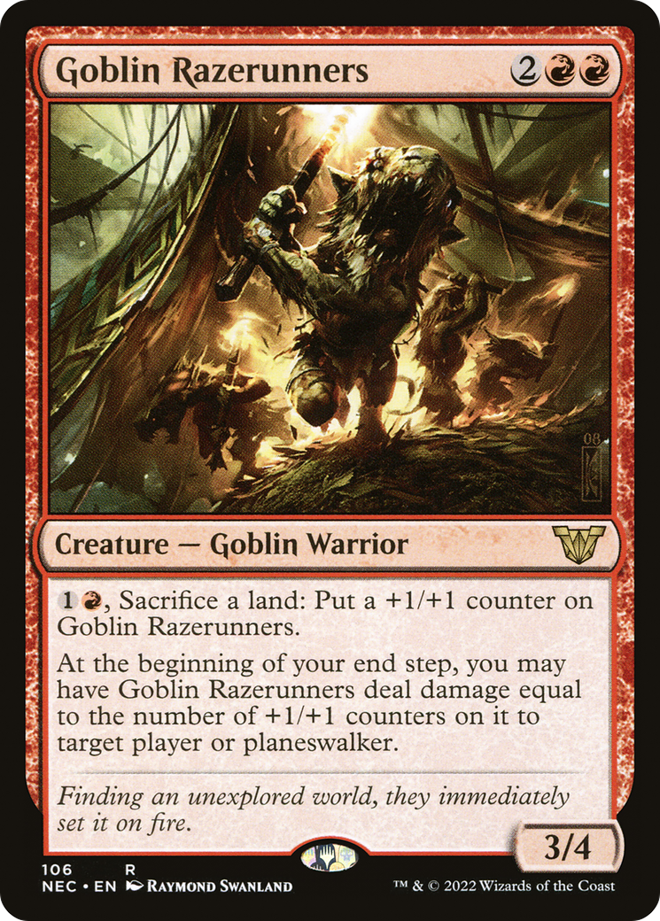 Goblin Razerunners (NEC-106) [Neon Dynasty Commander] MTG Single Wizards of the Coast