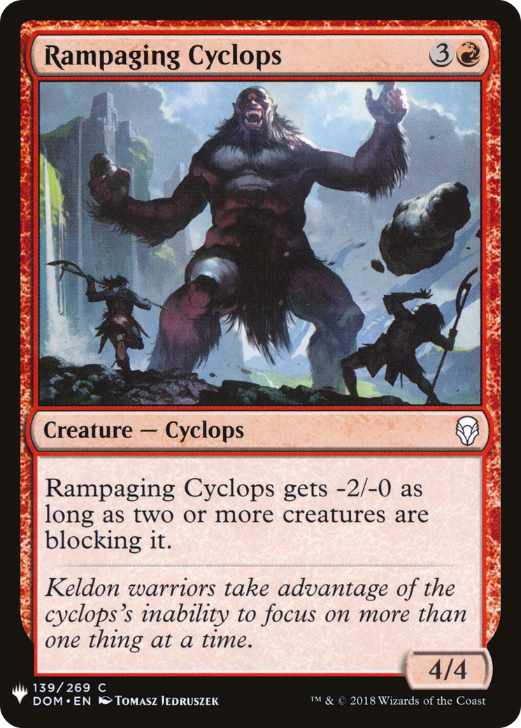 Rampaging Cyclops (LIST-DOM-139) [Mystery Booster] The List MTG Single Wizards of the Coast