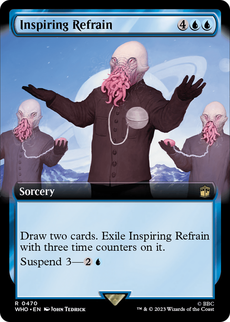 Inspiring Refrain (WHO-470) [Doctor Who] (Extended Art) MTG Single Wizards of the Coast