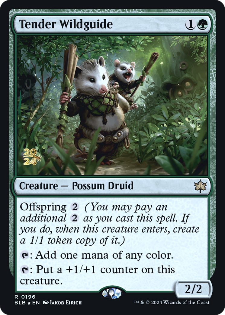 Tender Wildguide (PRE-196) [Bloomburrow Promos] Foil MTG Single Wizards of the Coast