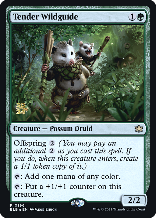 Tender Wildguide (PRE-196) [Bloomburrow Promos] Foil MTG Single Wizards of the Coast