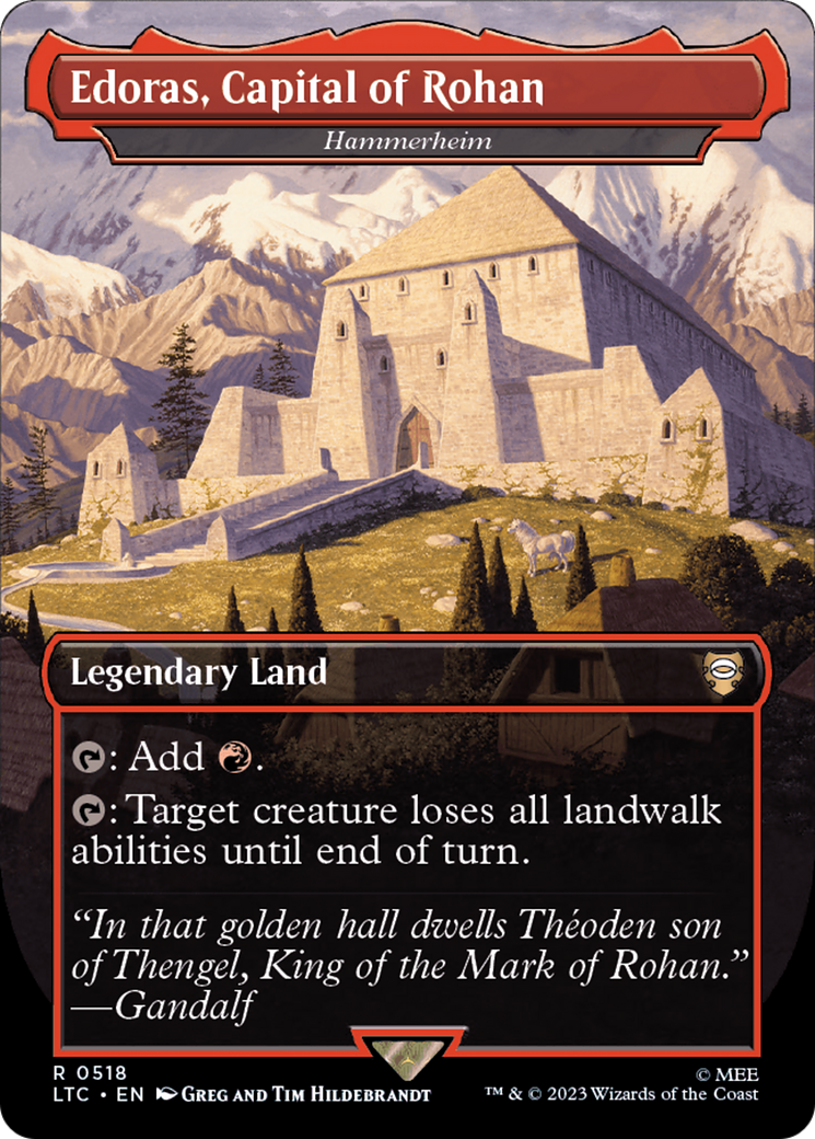 Edoras, Capital of Rohan - Hammerheim (LTC-518) [Tales of Middle-earth Commander] (Borderless) Foil MTG Single Wizards of the Coast