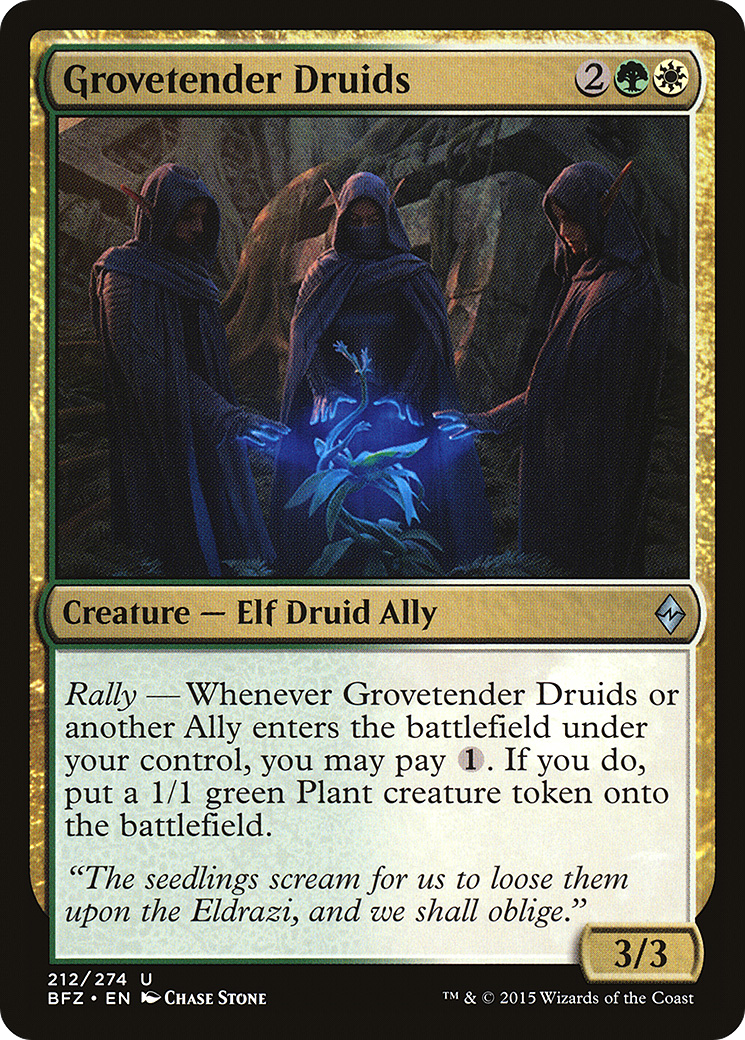 Grovetender Druids (BFZ-212) [Battle for Zendikar] MTG Single Wizards of the Coast