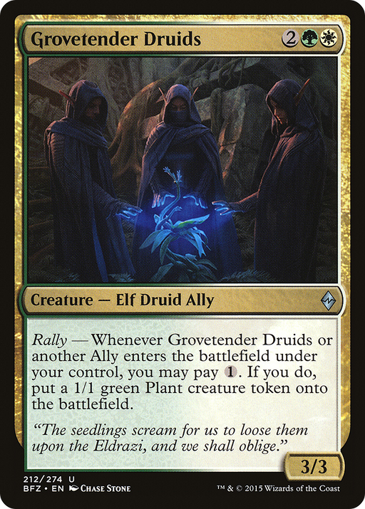 Grovetender Druids (BFZ-212) [Battle for Zendikar] MTG Single Wizards of the Coast
