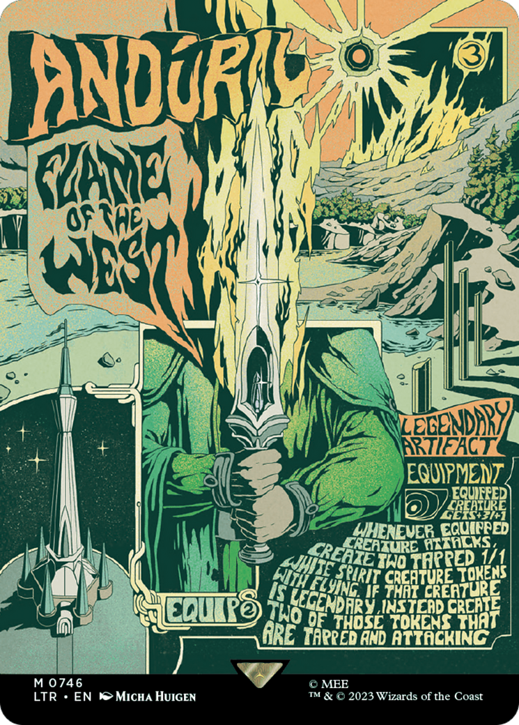Anduril, Flame of the West (Borderless Poster) (LTR-746) [The Lord of the Rings: Tales of Middle-earth] (Borderless) Foil MTG Single Wizards of the Coast