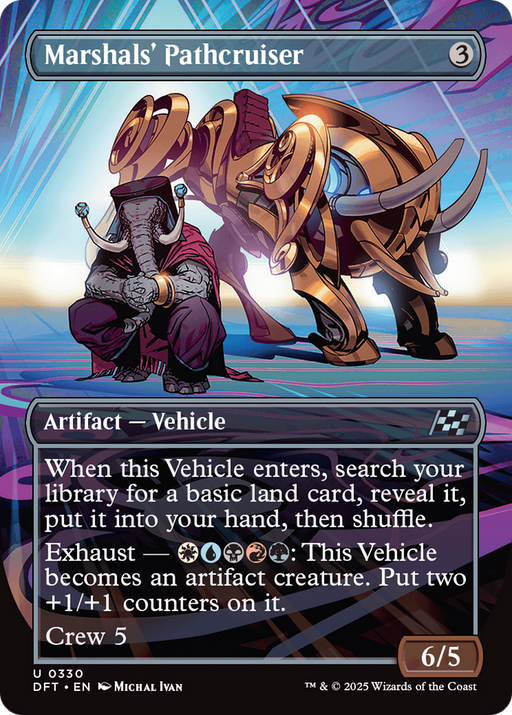 Marshals' Pathcruiser (DFT-330) [Aetherdrift] (Borderless) Foil MTG Single Wizards of the Coast