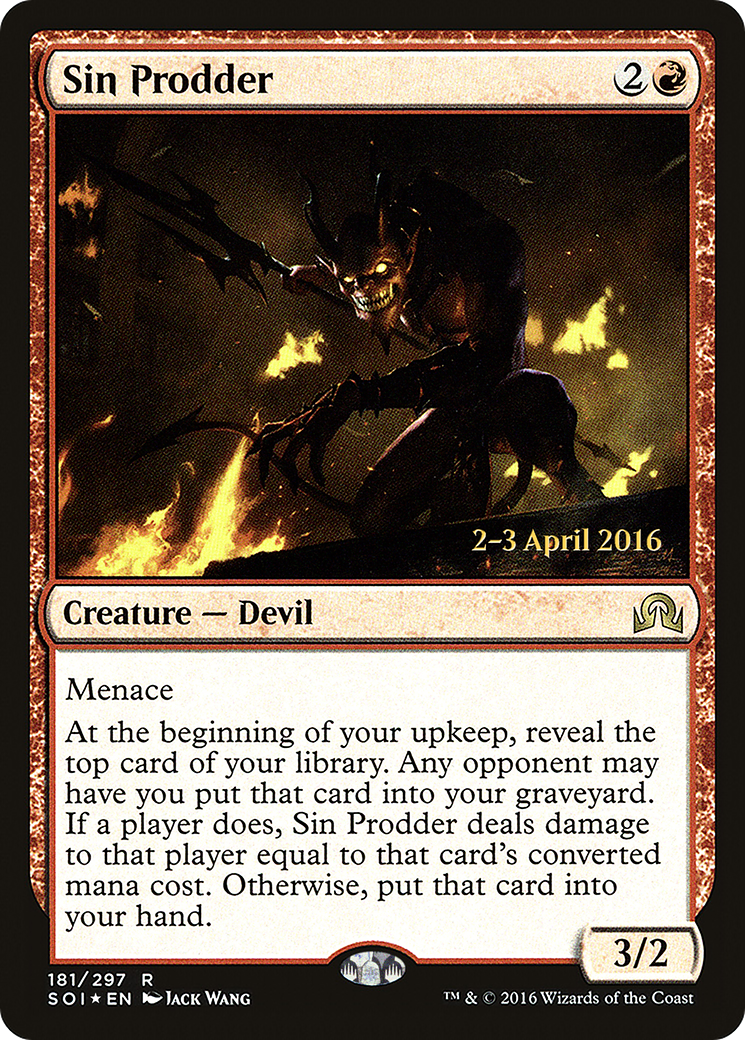 Sin Prodder (PRE-181) [Shadows over Innistrad Promos] Foil MTG Single Wizards of the Coast
