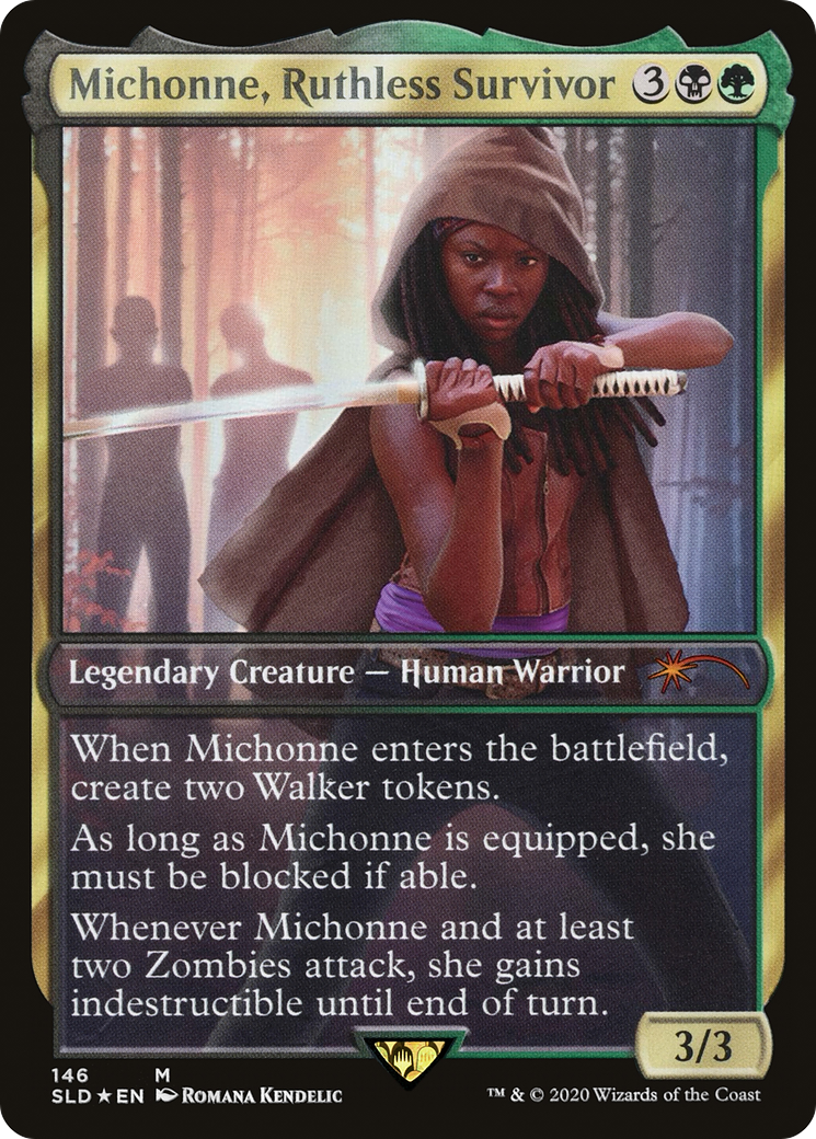 Michonne, Ruthless Survivor (SLD-146) [Secret Lair] Drop Foil MTG Single Wizards of the Coast