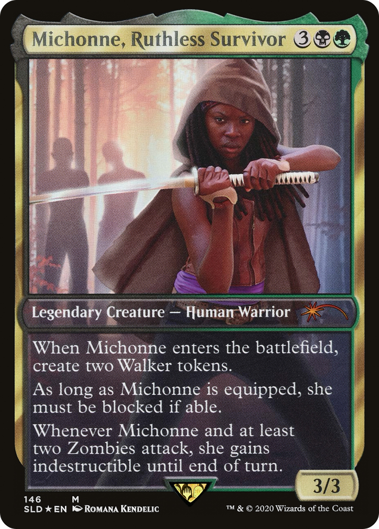 Michonne, Ruthless Survivor (SLD-146) [Secret Lair] Drop Foil MTG Single Wizards of the Coast