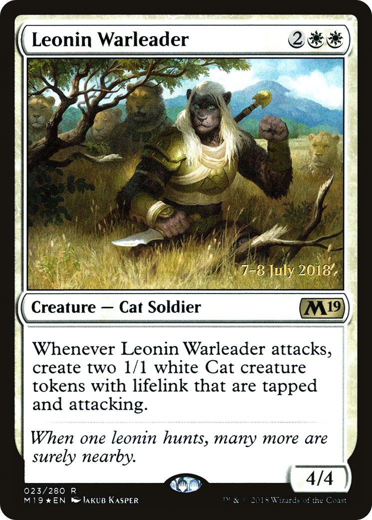 Leonin Warleader (PRE-023) [Core Set 2019 Promos] Foil MTG Single Wizards of the Coast