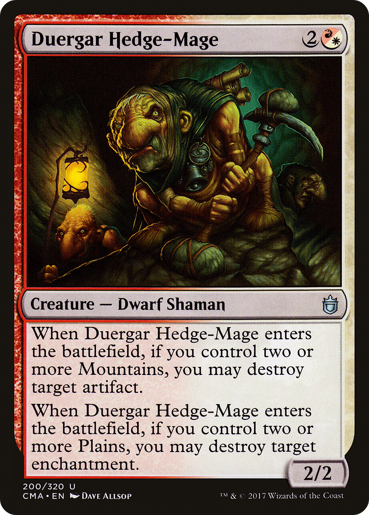 Duergar Hedge-Mage (CMA-200) [Commander Anthology] MTG Single Wizards of the Coast