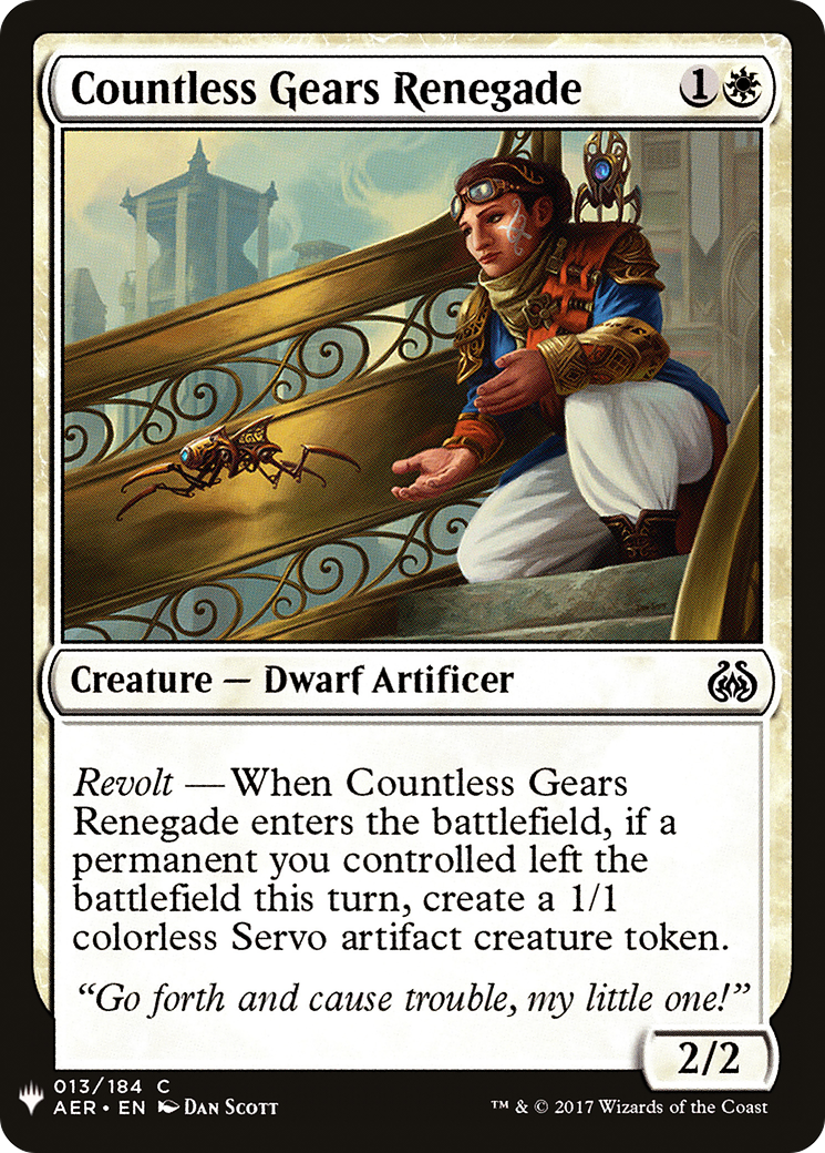 Countless Gears Renegade (LIST-AER-13) [Mystery Booster] The List MTG Single Wizards of the Coast