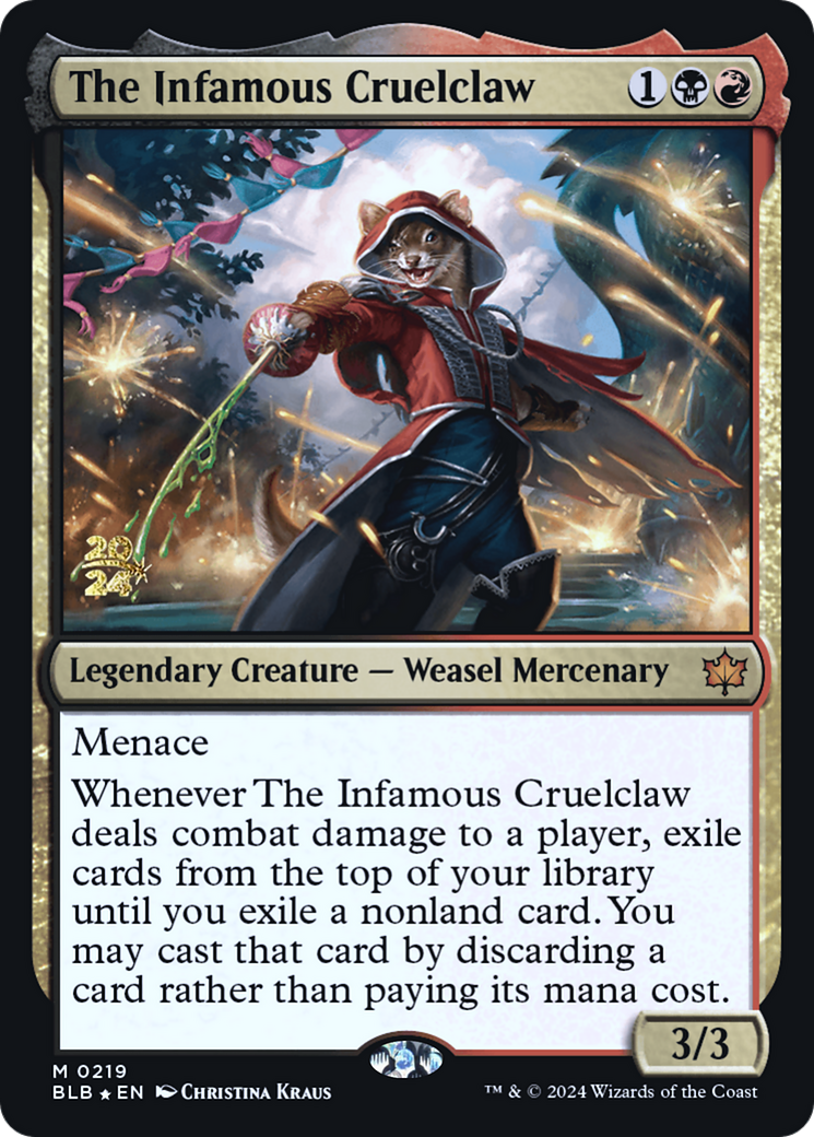The Infamous Cruelclaw (PRE-219) [Bloomburrow Promos] Foil MTG Single Wizards of the Coast