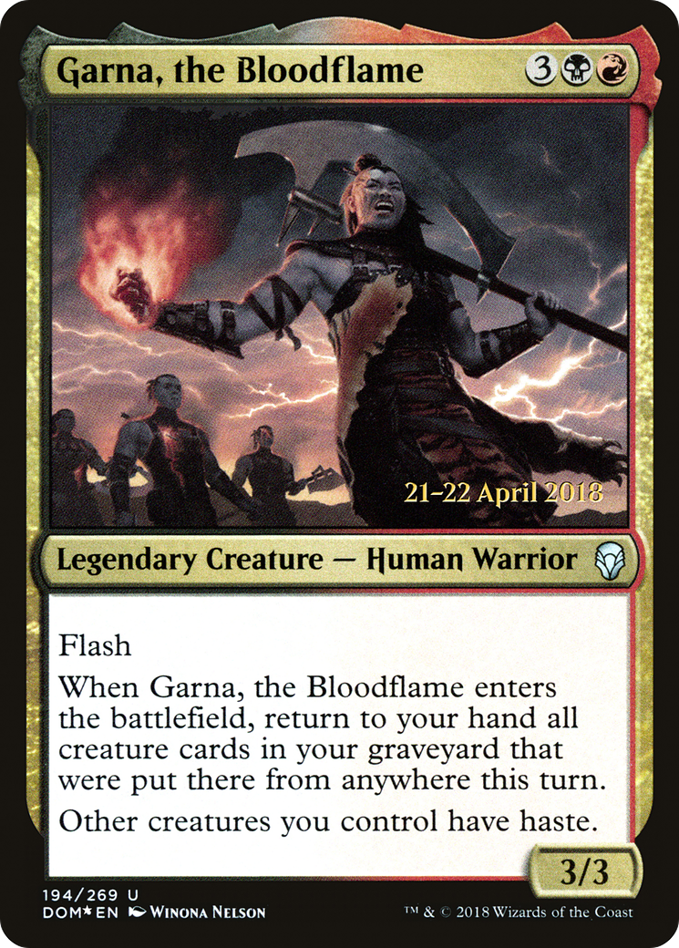 Garna, the Bloodflame (PRE-194) [Dominaria Promos] Foil MTG Single Wizards of the Coast