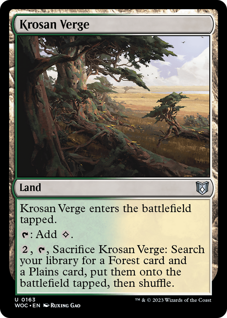 Krosan Verge (WOC-163) [Wilds of Eldraine Commander] MTG Single Wizards of the Coast