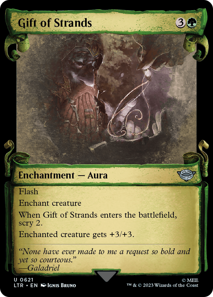 Gift of Strands (Showcase Scrolls) (LTR-621) [The Lord of the Rings: Tales of Middle-earth] (Showcase) Foil MTG Single Wizards of the Coast