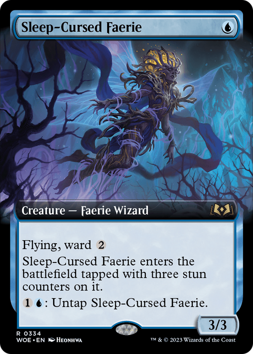 Sleep-Cursed Faerie (WOE-334) [Wilds of Eldraine] (Extended Art) Foil MTG Single Wizards of the Coast