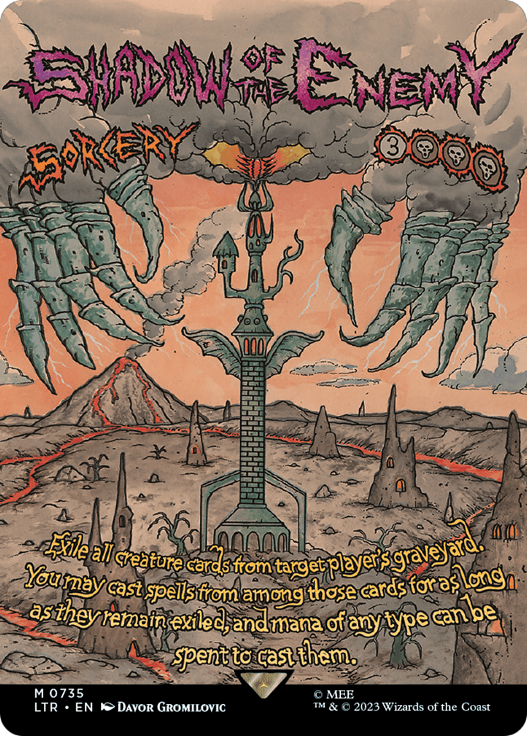 Shadow of the Enemy (Borderless Poster) (LTR-735) [The Lord of the Rings: Tales of Middle-earth] (Borderless) MTG Single Wizards of the Coast