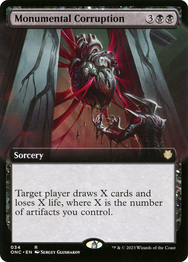Monumental Corruption (ONC-034) [Phyrexia: All Will Be One Commander] (Extended Art) MTG Single Wizards of the Coast