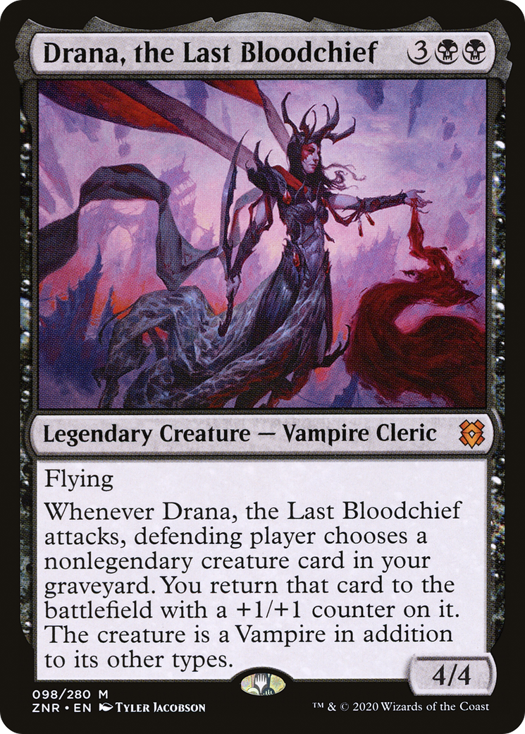 Drana, the Last Bloodchief (ZNR-098) [Zendikar Rising] Foil MTG Single Wizards of the Coast