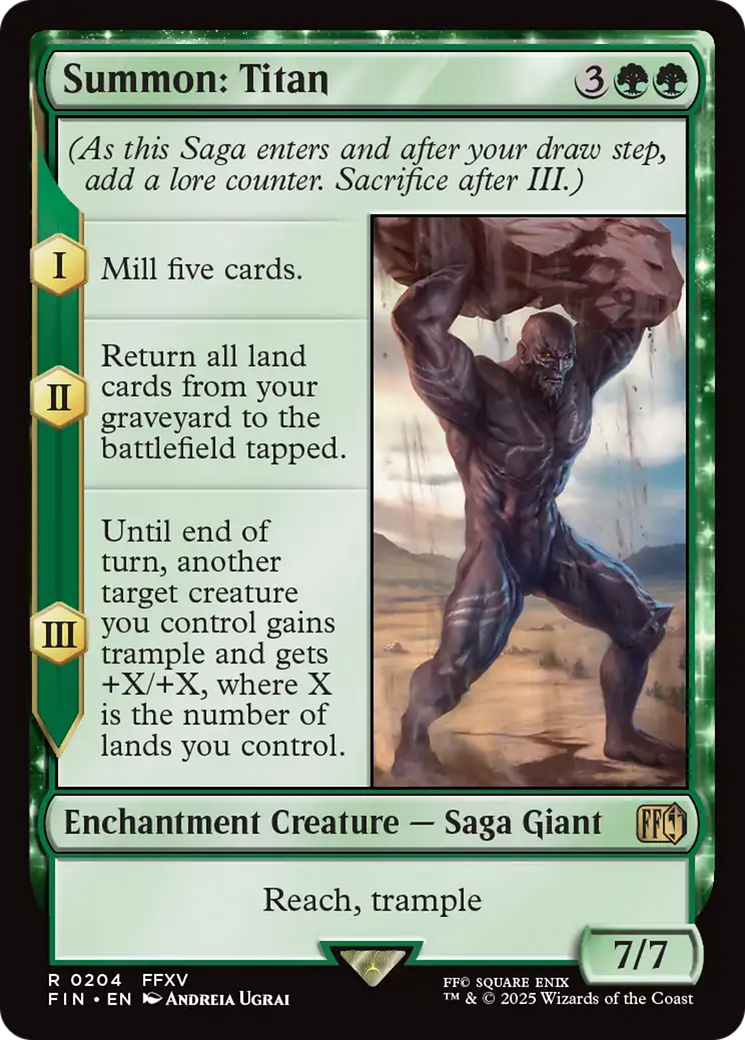 Summon: Titan (FIN-204) [FINAL FANTASY] MTG Single Wizards of the Coast