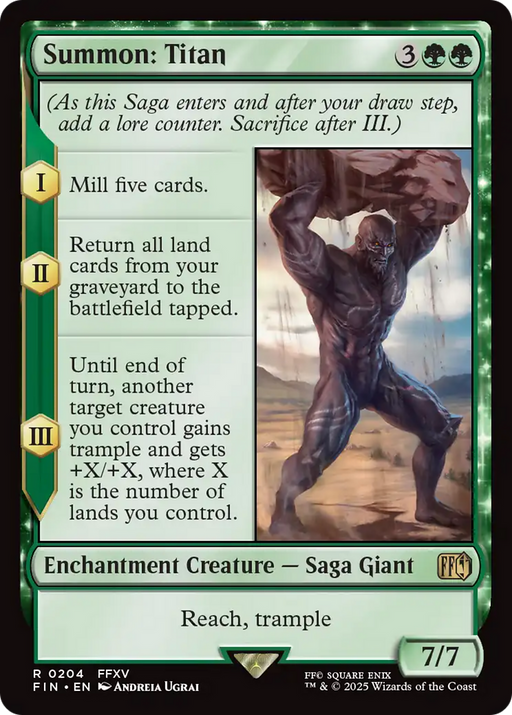 Summon: Titan (FIN-204) [FINAL FANTASY] MTG Single Wizards of the Coast
