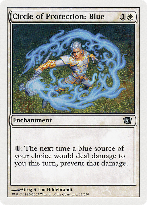 Circle of Protection: Blue (8ED-011) [8th Edition] MTG Single Wizards of the Coast