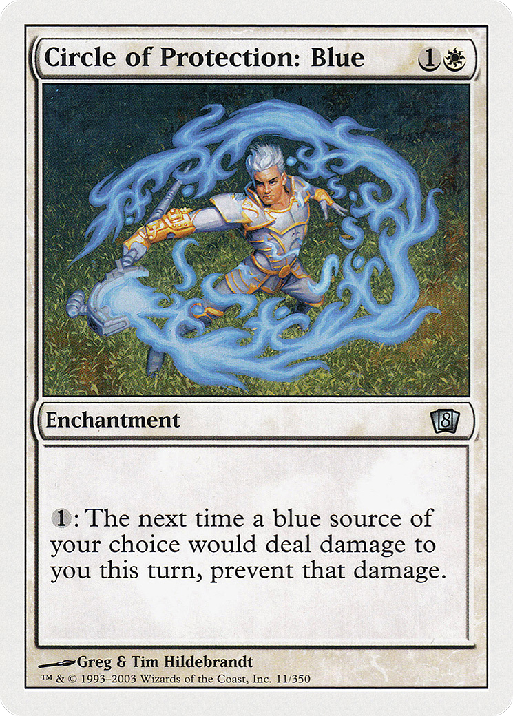 Circle of Protection: Blue (8ED-011) [8th Edition] Foil MTG Single Wizards of the Coast