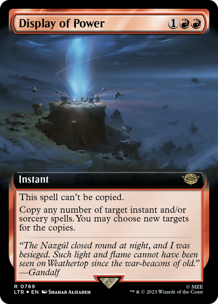 Display of Power (Surge Foil) (LTR-769) [The Lord of the Rings: Tales of Middle-earth] (Extended Art) Foil MTG Single Wizards of the Coast