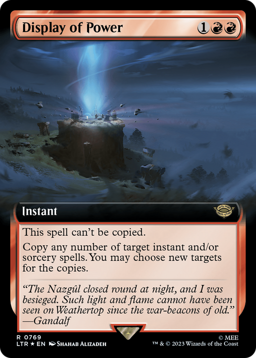 Display of Power (Surge Foil) (LTR-769) [The Lord of the Rings: Tales of Middle-earth] (Extended Art) Foil MTG Single Wizards of the Coast