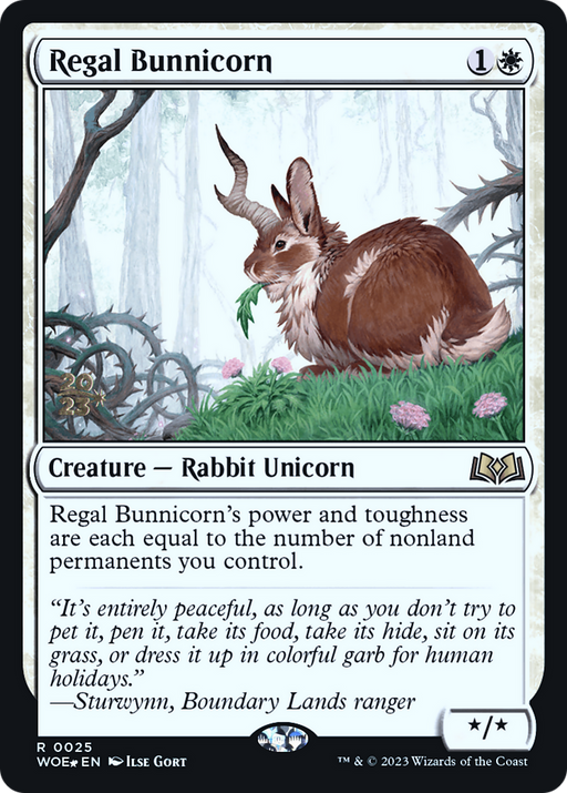 Regal Bunnicorn (PRE-025) [Wilds of Eldraine Promos] Foil MTG Single Wizards of the Coast