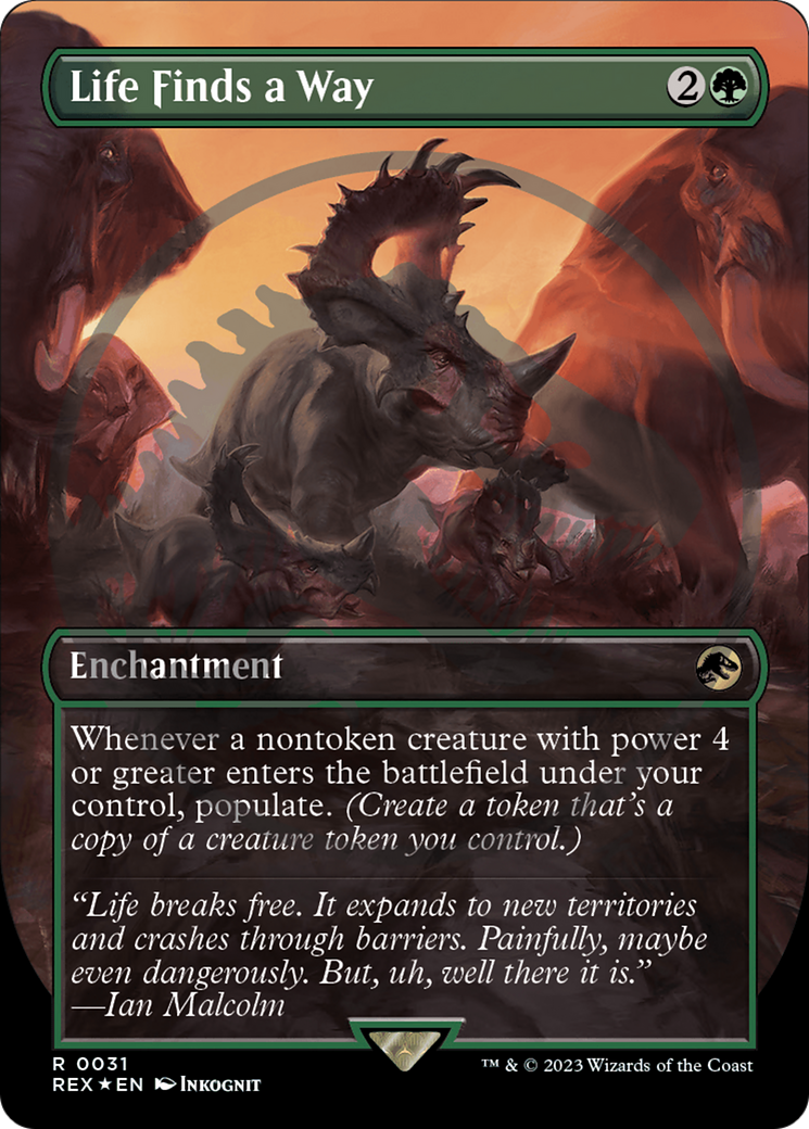 Life Finds a Way (Emblem) (REX-031) [Jurassic World Collection] (Borderless) Foil MTG Single Wizards of the Coast