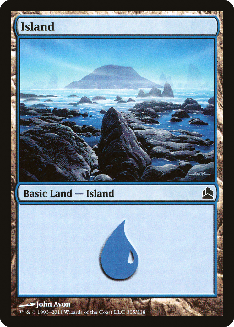 Island (305) (CMD-305) [Commander 2011] MTG Single Wizards of the Coast