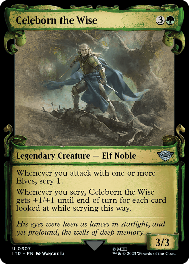 Celeborn the Wise (Showcase Scrolls) (LTR-607) [The Lord of the Rings: Tales of Middle-earth] (Showcase) MTG Single Wizards of the Coast