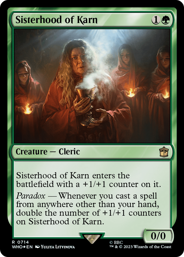 Sisterhood of Karn (Surge Foil) (WHO-714) [Doctor Who] Foil MTG Single Wizards of the Coast