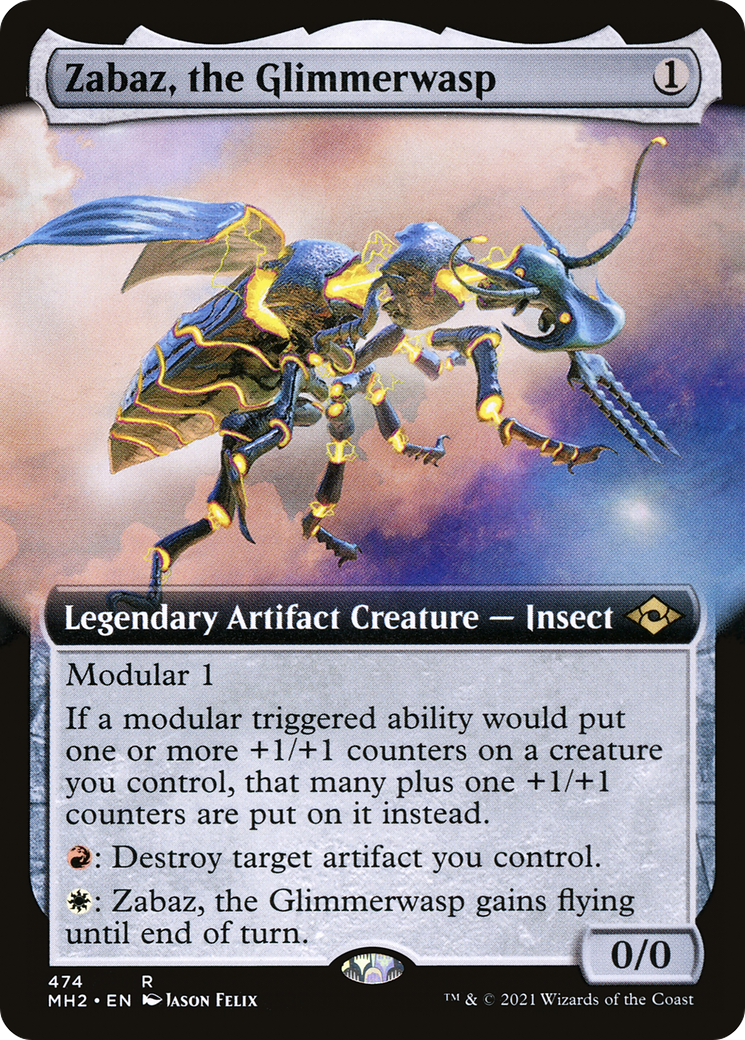Zabaz, the Glimmerwasp (MH2-474) [Modern Horizons 2] (Extended Art) Foil MTG Single Modern Horizons 2