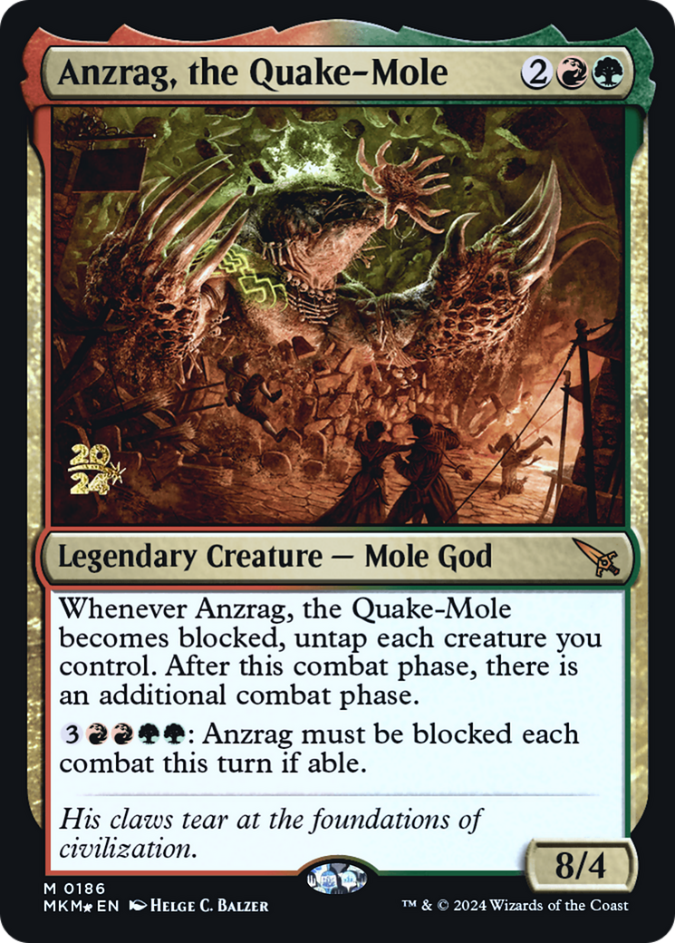 Anzrag, the Quake-Mole (PRE-186) [Murders at Karlov Manor Promos] Foil MTG Single Wizards of the Coast