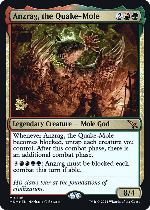 Anzrag, the Quake-Mole (PRE-186) [Murders at Karlov Manor Promos] Foil MTG Single Wizards of the Coast