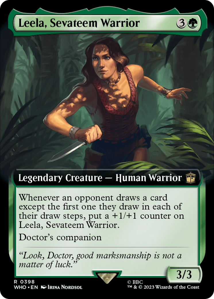Leela, Sevateem Warrior (WHO-398) [Doctor Who] (Extended Art) Foil MTG Single Wizards of the Coast