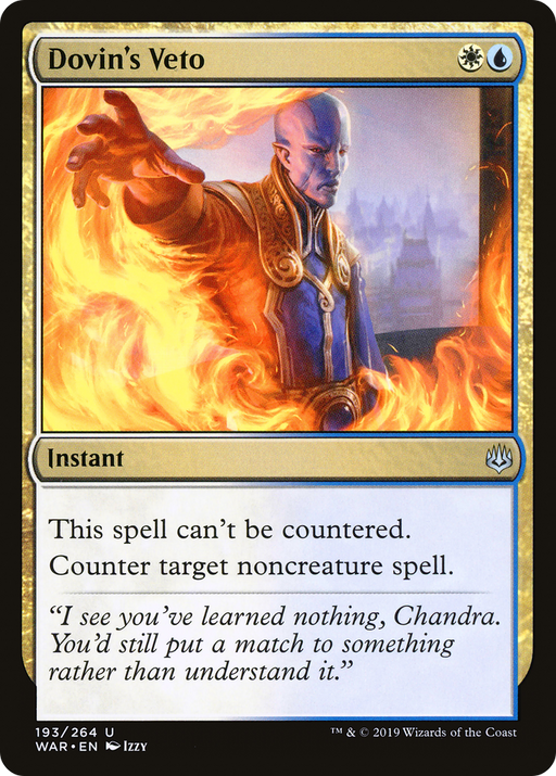 Dovin's Veto (WAR-193) [War of the Spark] MTG Single Wizards of the Coast
