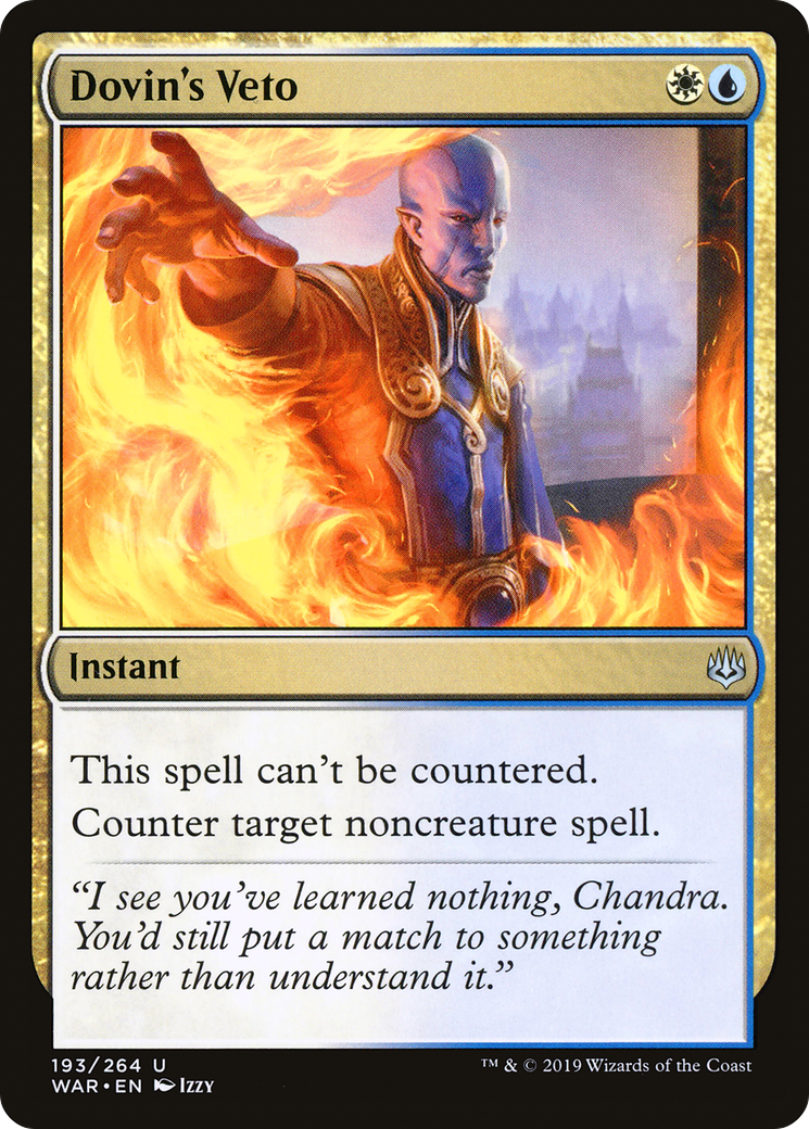Dovin's Veto (WAR-193) [War of the Spark] Foil MTG Single Wizards of the Coast