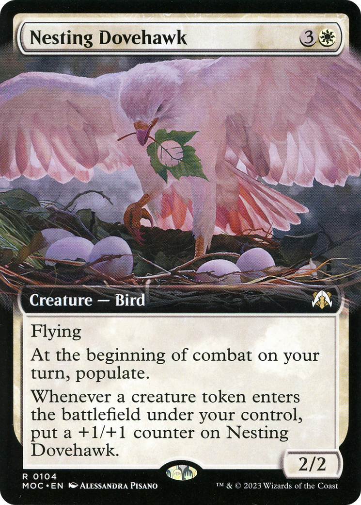 Nesting Dovehawk (MOC-104) [March of the Machine Commander] (Extended Art) Foil MTG Single Wizards of the Coast